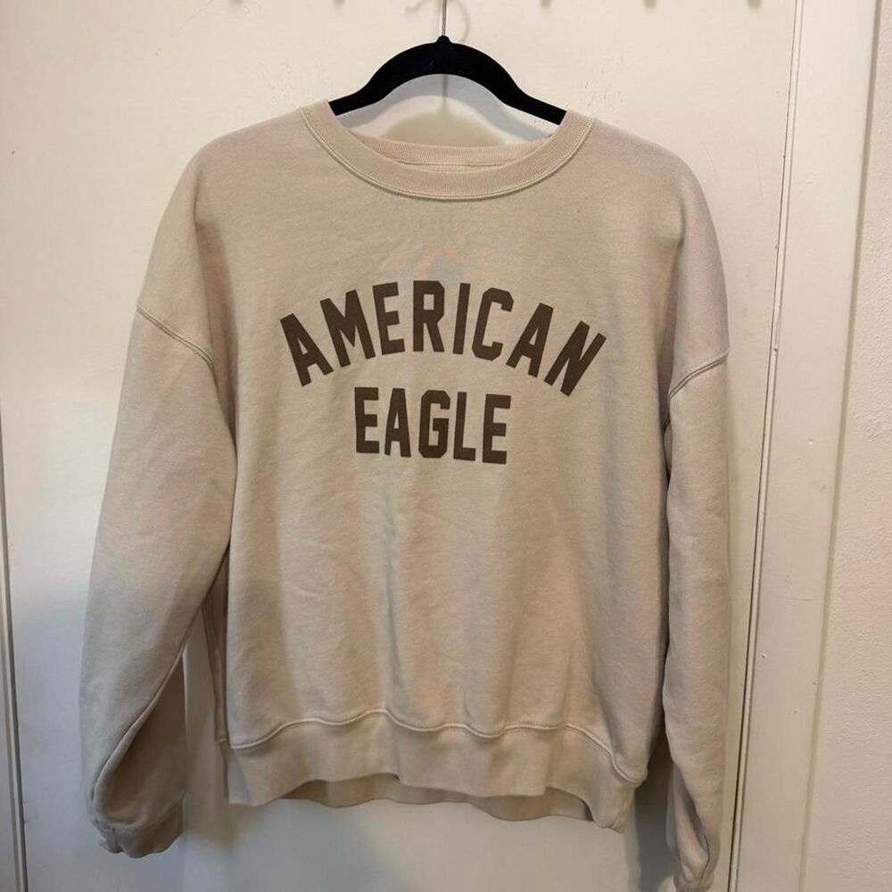 American-eagle Women's Cream and Tan Sweatshirt